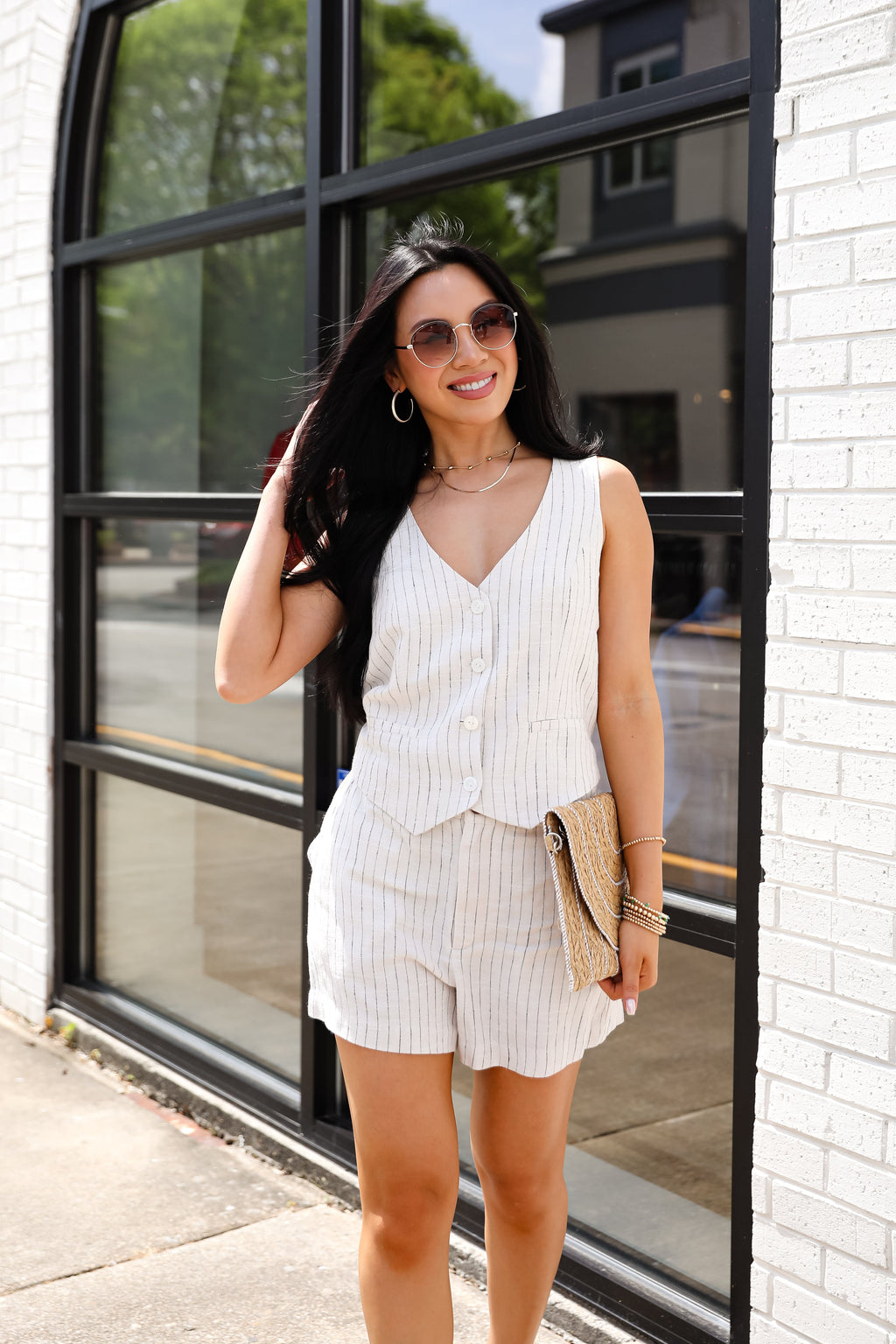 FINAL SALE - All For It Natural Striped Vest