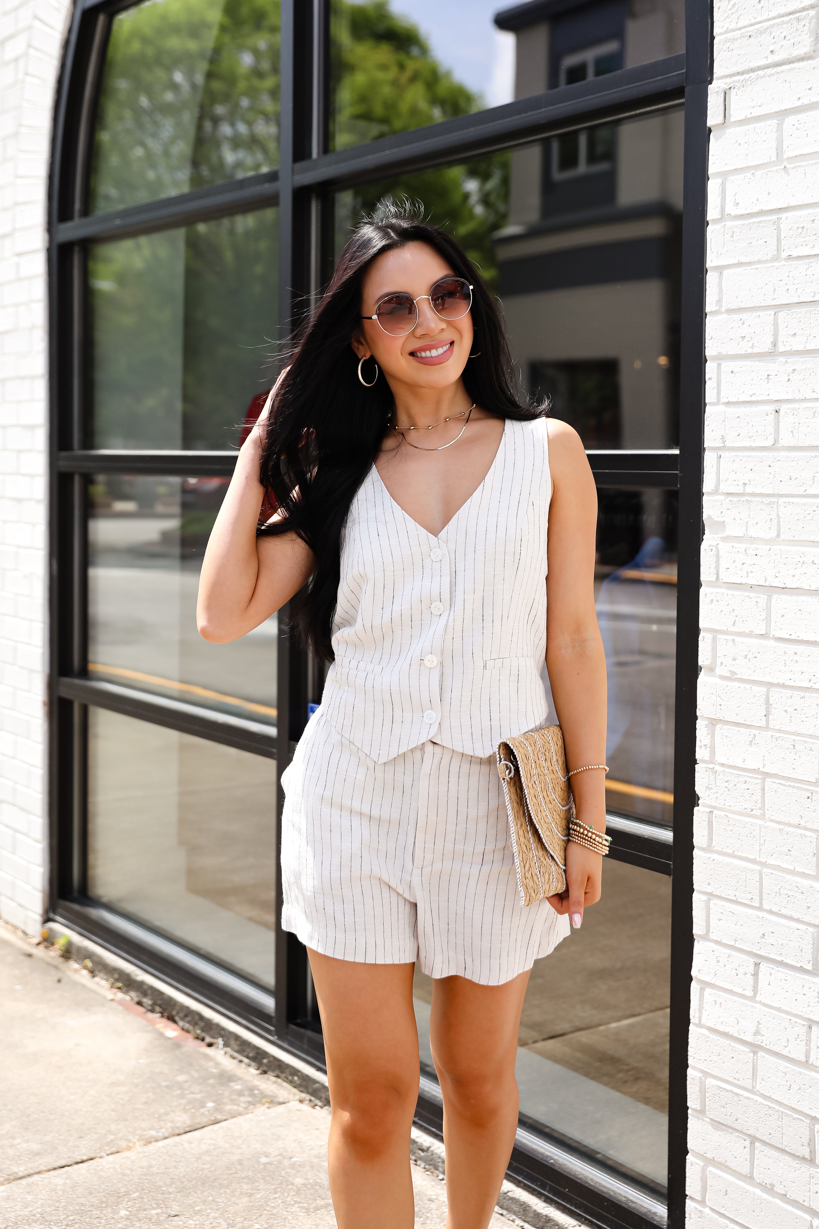 FINAL SALE - All For It Natural Striped Vest