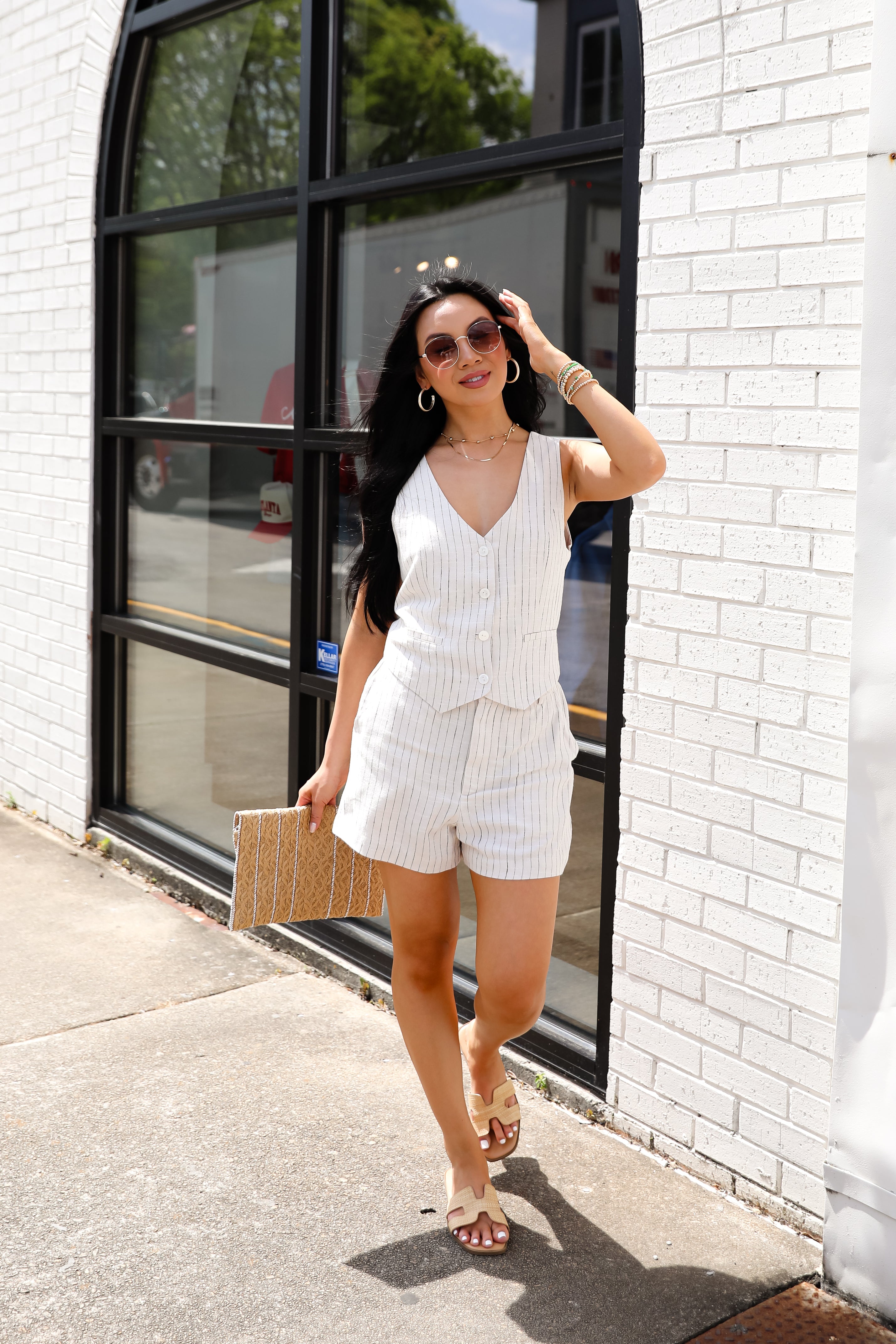 FINAL SALE - All For It Natural Striped Vest