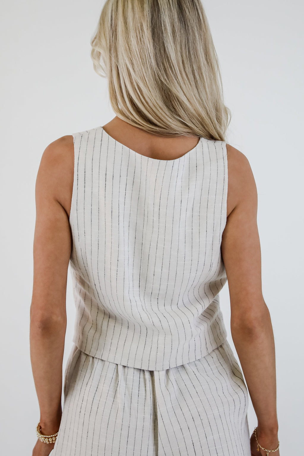 FINAL SALE - All For It Natural Striped Vest