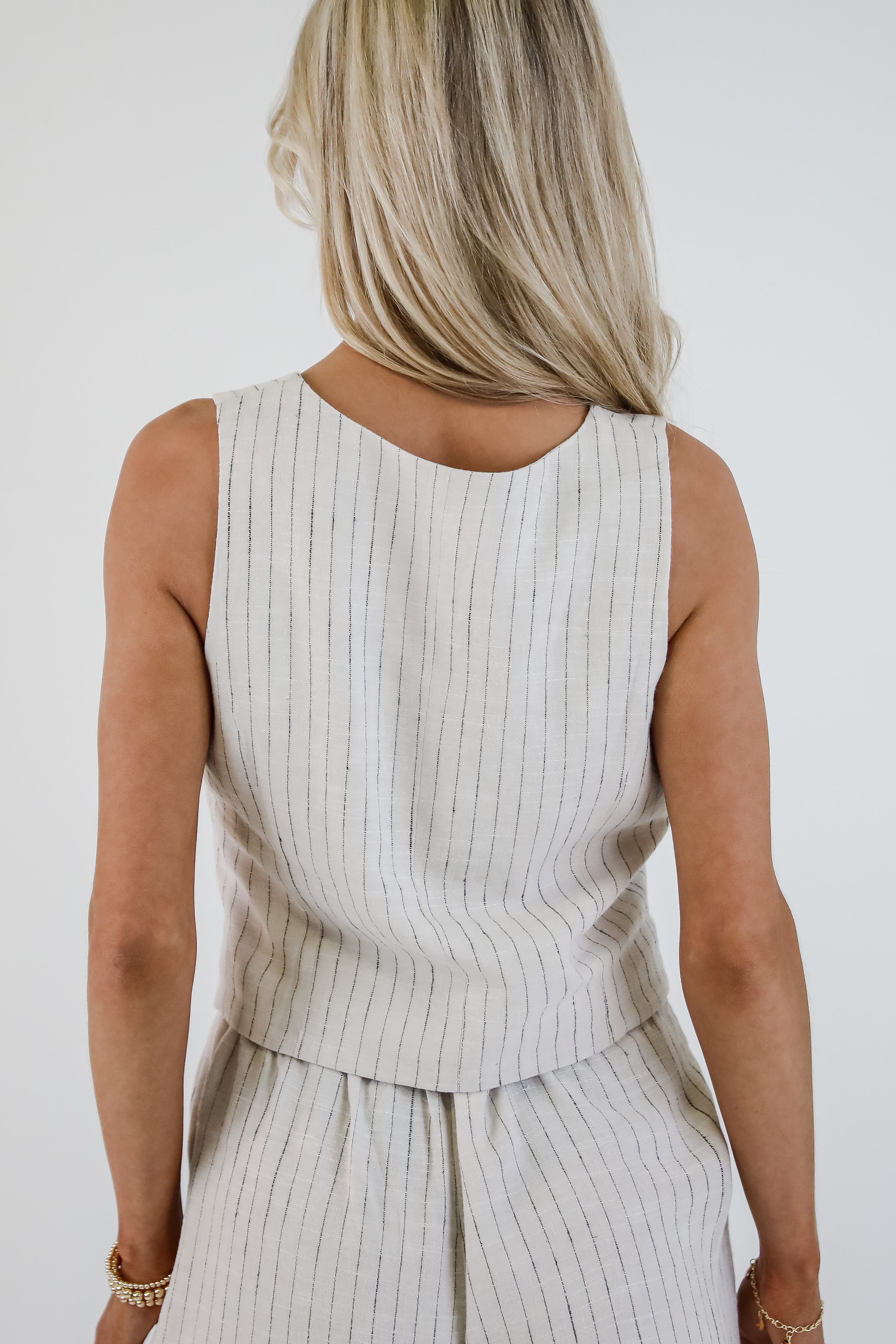 FINAL SALE - All For It Natural Striped Vest