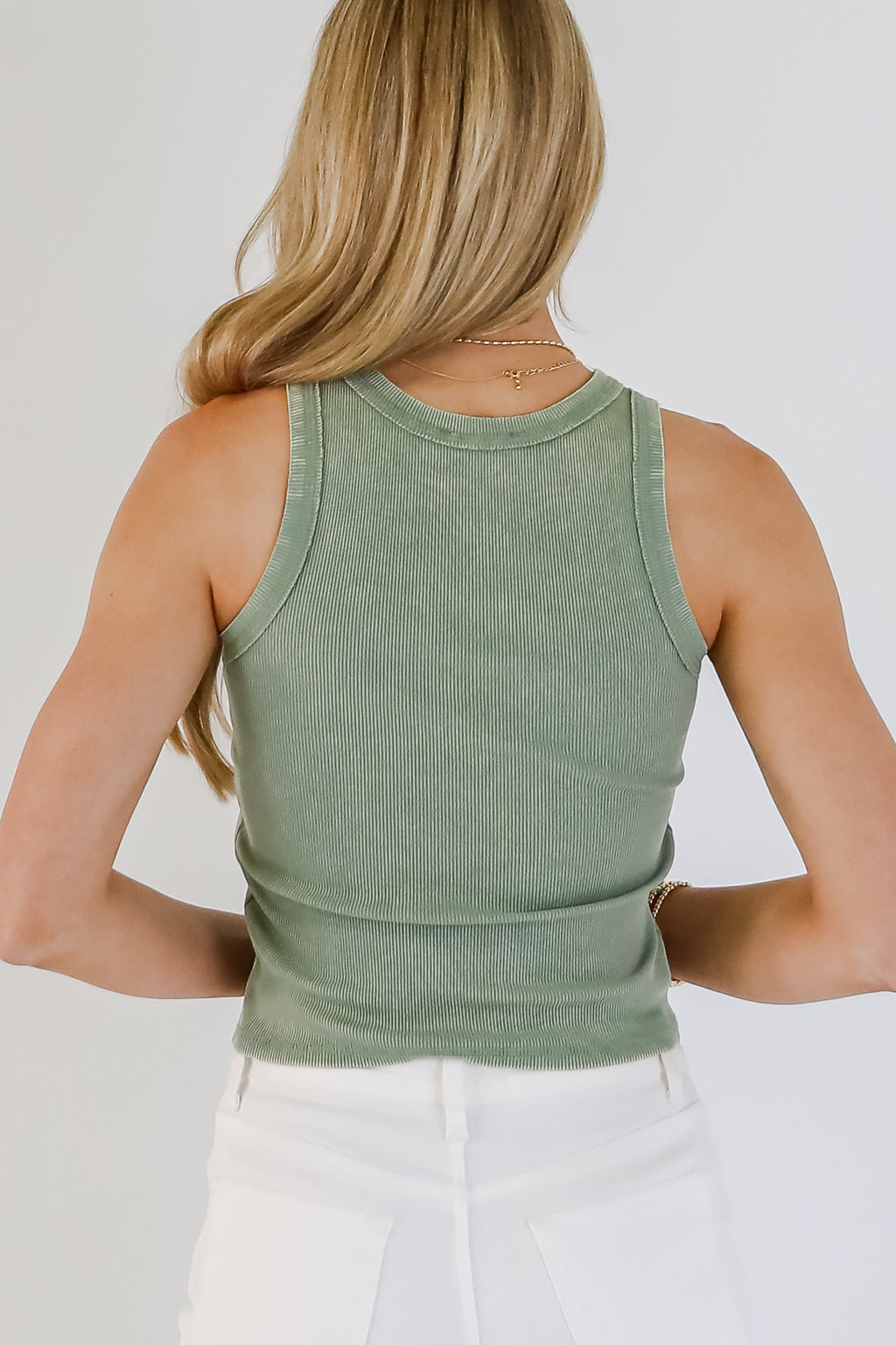 FINAL SALE - Nicole Acid Washed Ribbed Tank