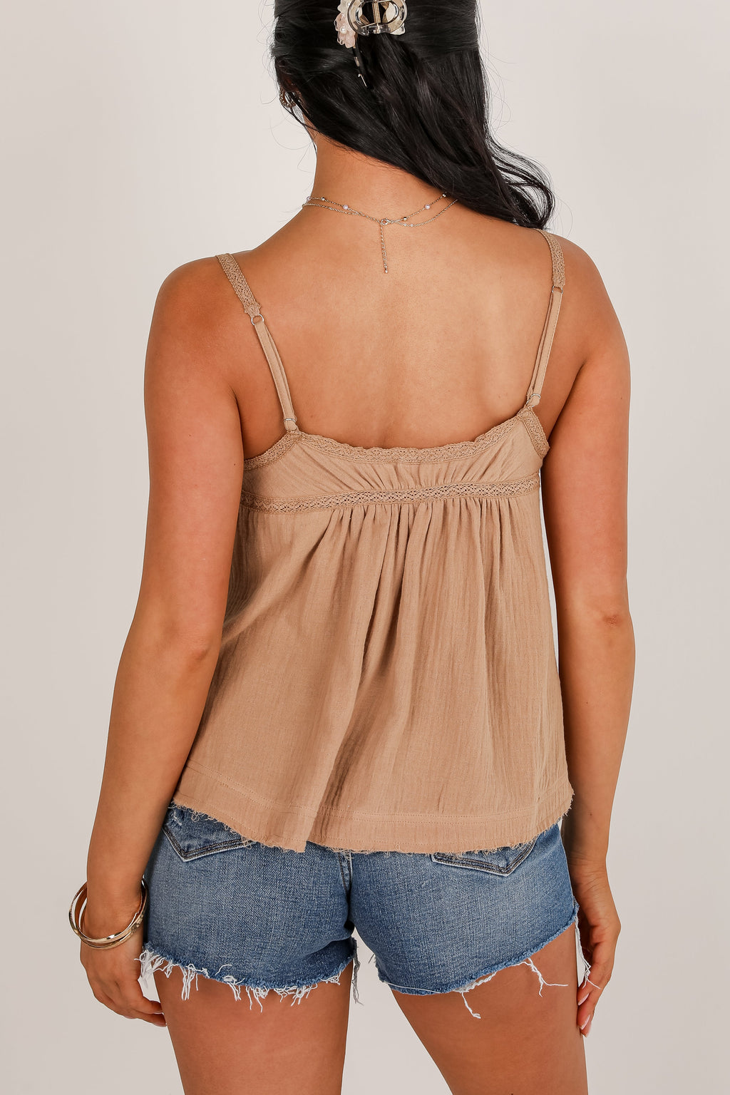 FINAL SALE - Conceptually Chic Taupe Linen Tank