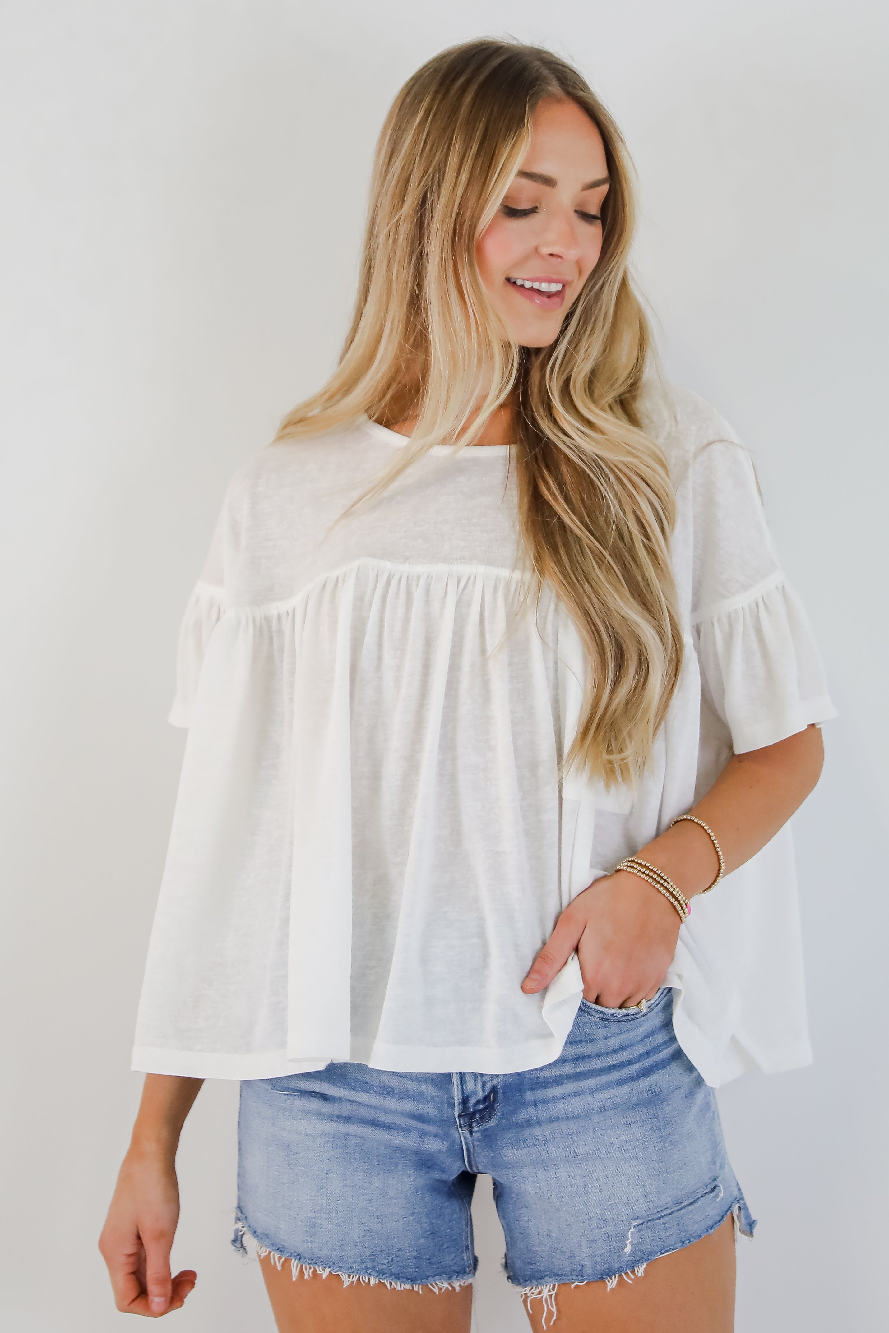 You're Mine White Babydoll Tee