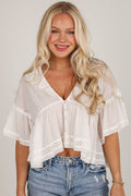 FINAL SALE - Easily Gorgeous White Eyelet Blouse
