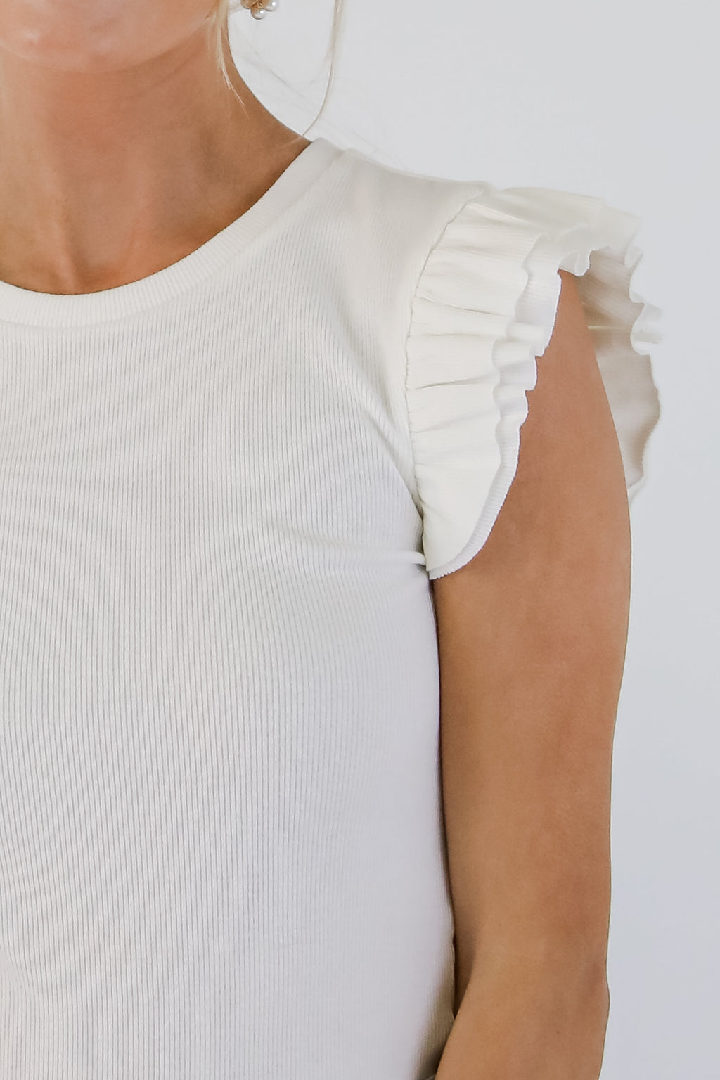 Endless Charm Off White Ruffle Top - DU DEAL