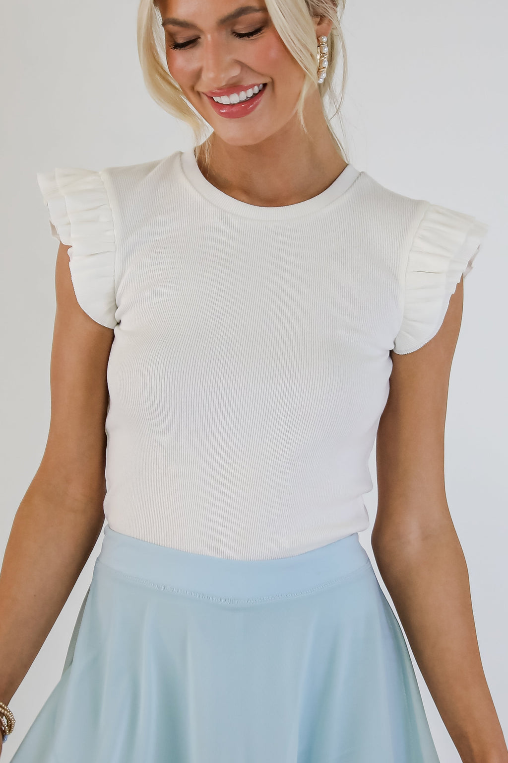 Endless Charm Off White Ruffle Top - DU DEAL